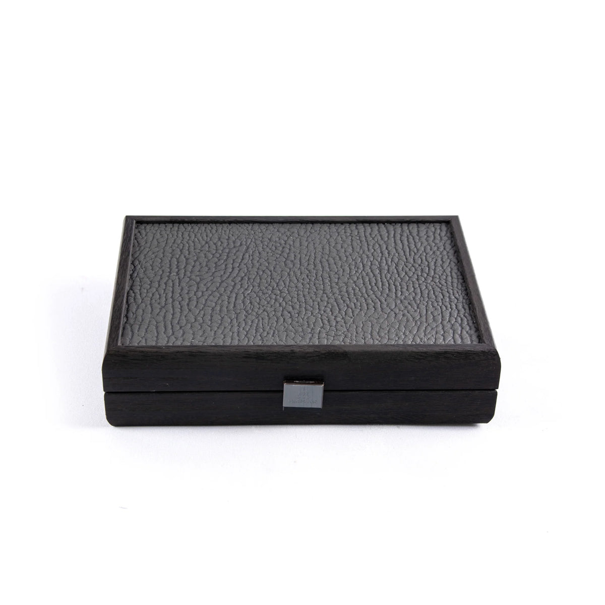 Premium Manopoulos Domino Set Dark Grey Leatherette Wooden Case Gift