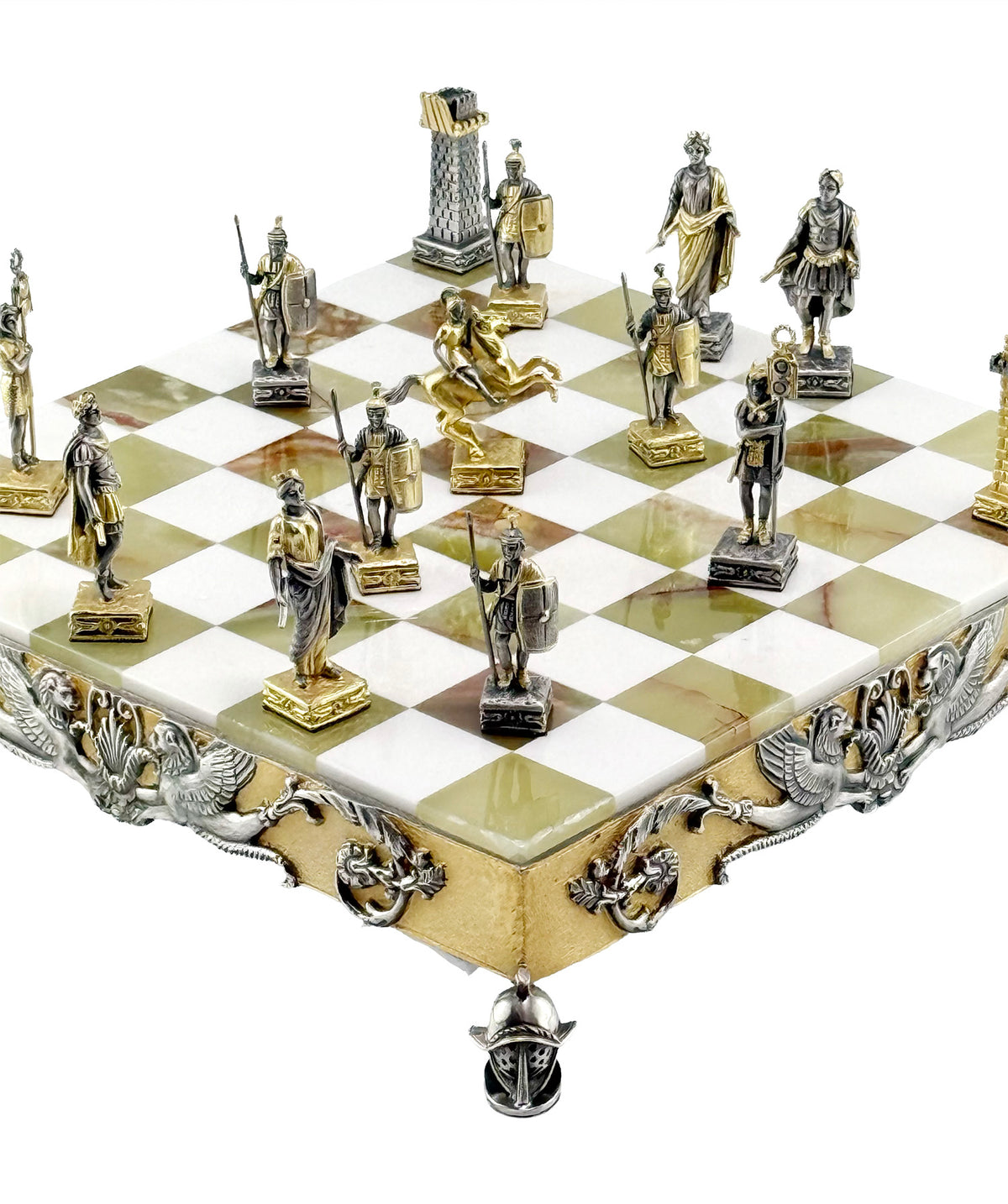 Italfama Roman Empire Chess Set 24K Gold & Onyx 34cm Bronze