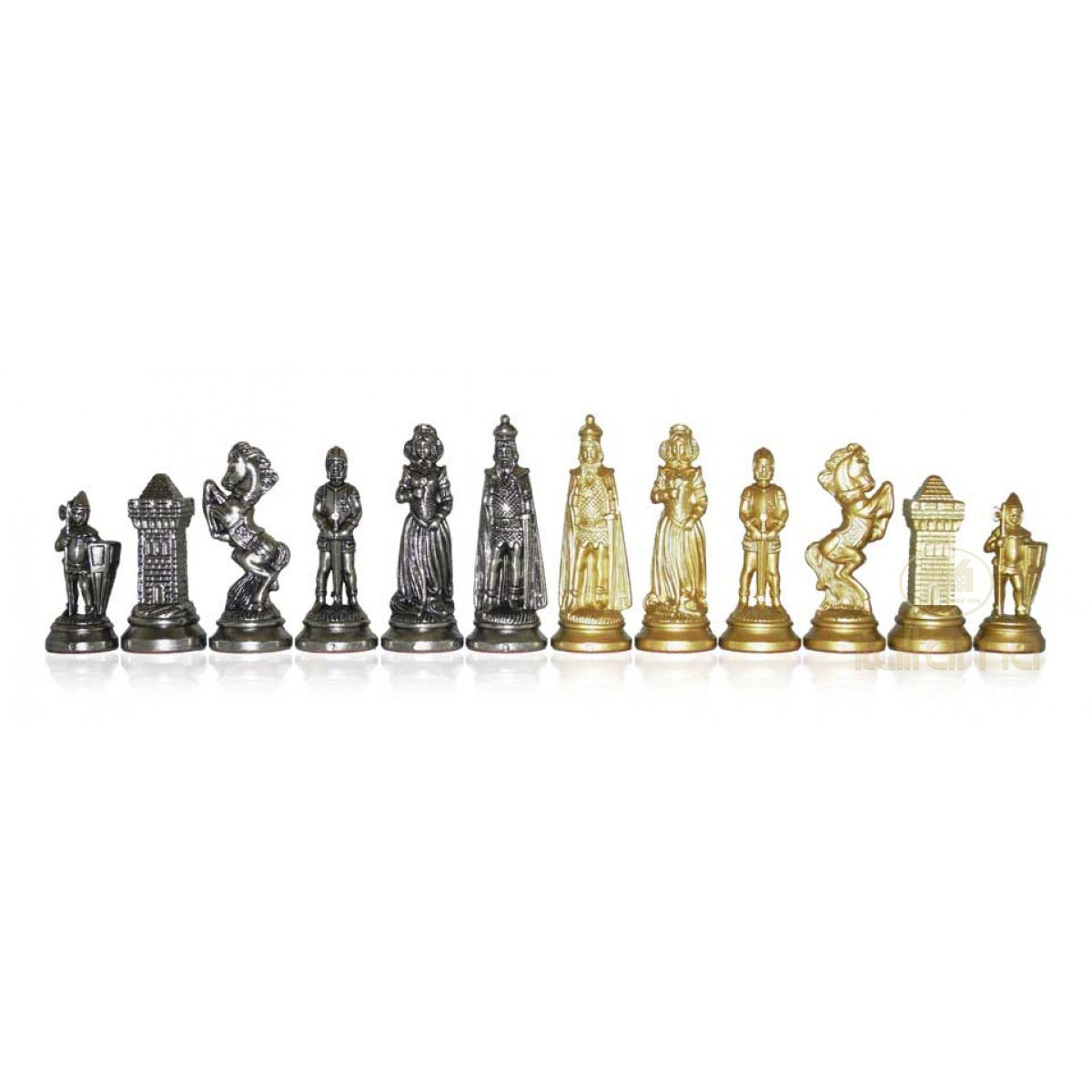 Figury szachowe „Maria Stuarda” 9,4 cm, metalowe, wyprodukowane we Włoszech