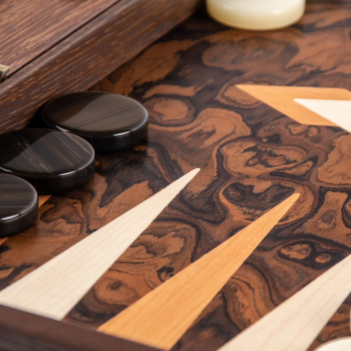 Luxury Manopoulos Backgammon Set California Walnut Burl 48x30