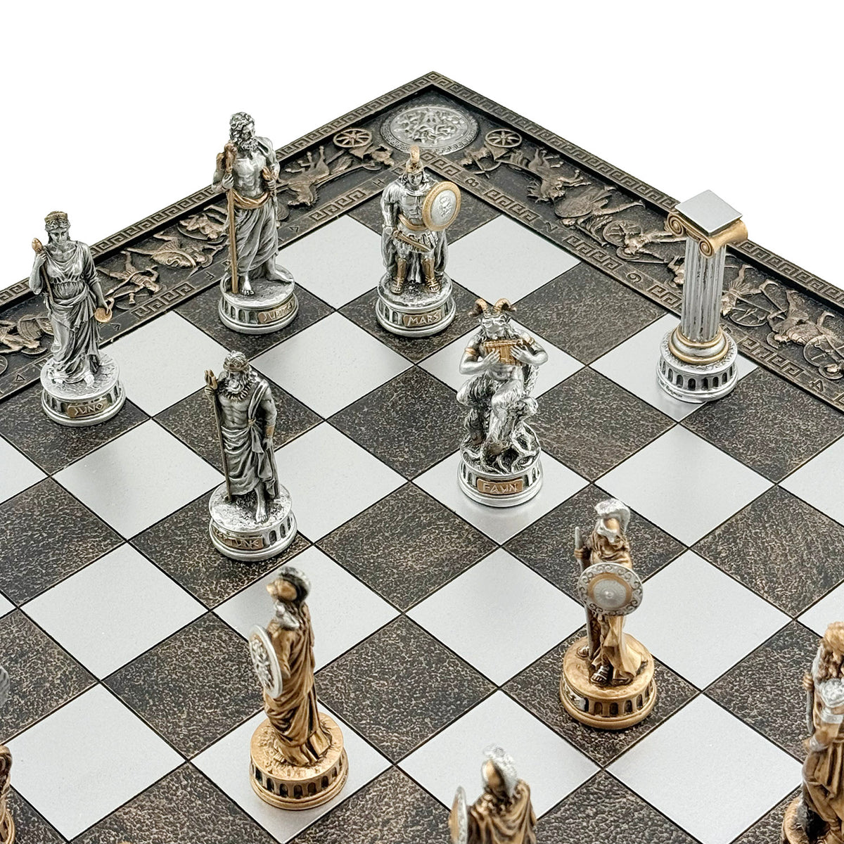Resin Chess Set – Greek Mythology vs Roman Mythology, Hand-Painted