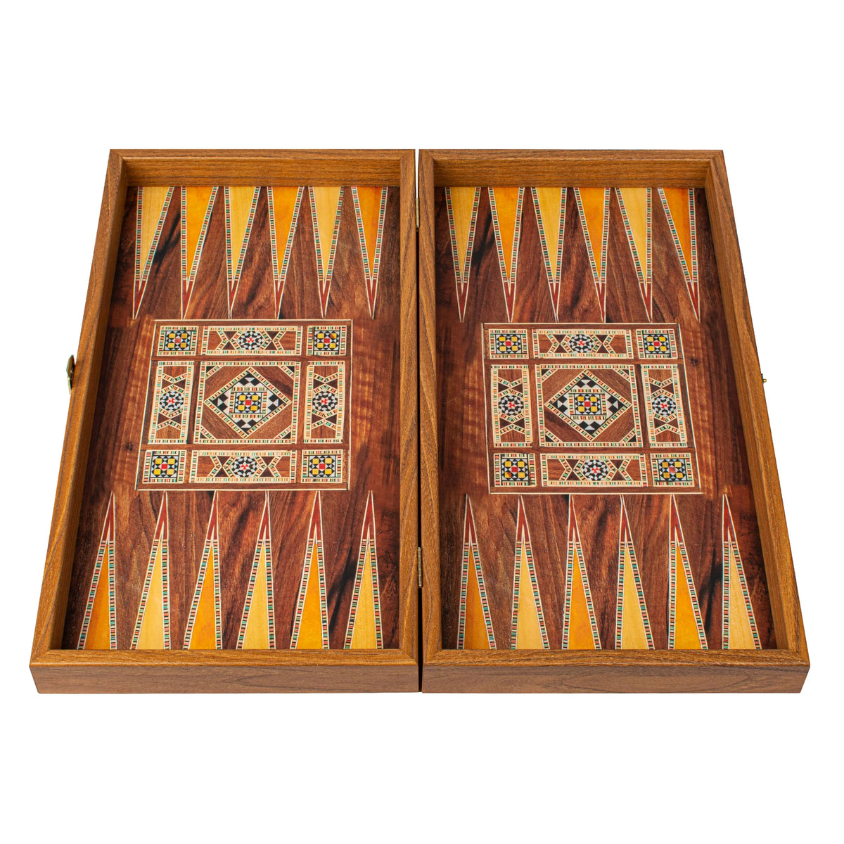 Manopoulos Wenge Wood Replica Backgammon Set Wooden Checkers 48x26