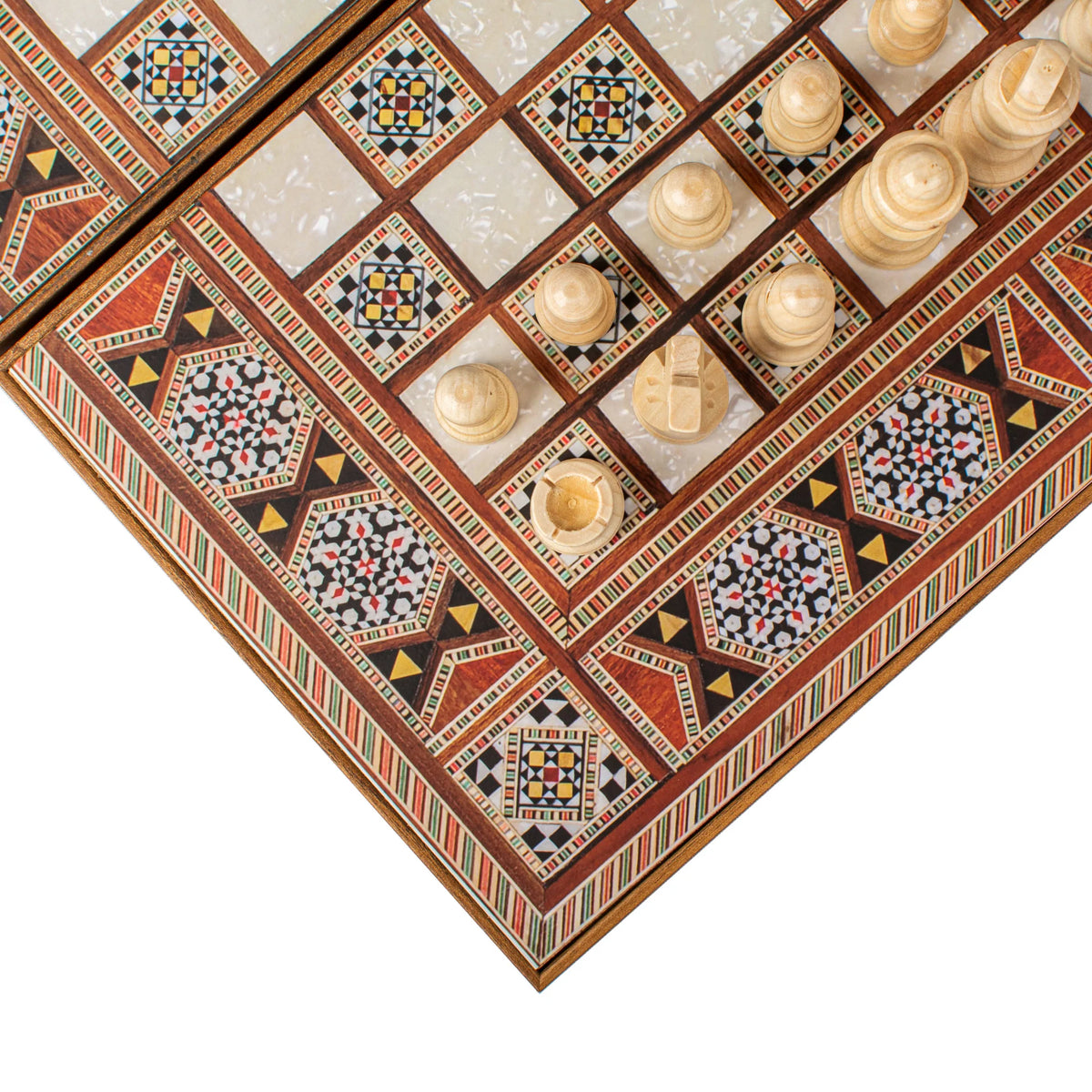 Manopoulos Wenge Wood Replica Backgammon Set Wooden Checkers 38x20