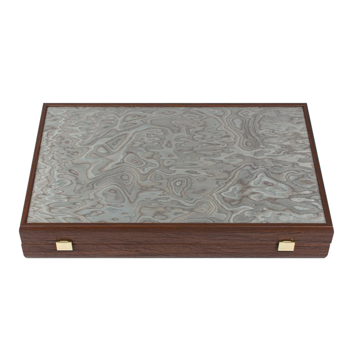 Luxury Manopoulos Backgammon Set Pearly Grey Vavona Oak 48x26